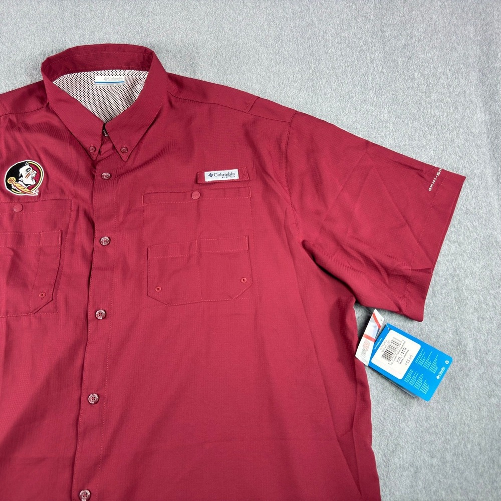 Florida State Seminoles Columbia Shirt Men XXL 2XL Red Omni Shade Noles NWT‎